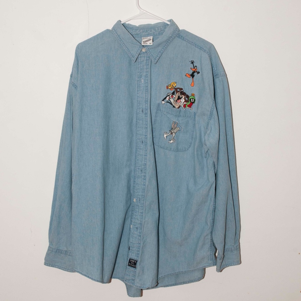 Vintage Looney Tunes Warner Bros. Denim Shirt